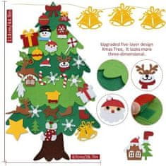 JOJOY® Filc karácsonyfa díszekkel,kreatív játék gyereknek, karácsonyi játék karácsonyi dekorációkkal a legkisebbek számára is | FELTPINETREE