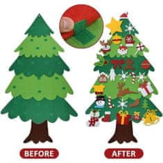 JOJOY® Filc karácsonyfa díszekkel,kreatív játék gyereknek, karácsonyi játék karácsonyi dekorációkkal a legkisebbek számára is | FELTPINETREE