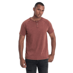 OMBRE Férfi henley nyakú póló bordó V3 S1757 S1757 MDN123070 L