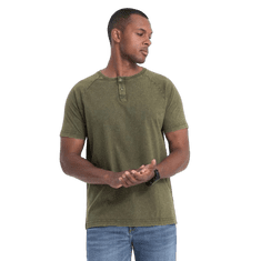 OMBRE Férfi henley nyakú póló sötét olajzöld V4 S1757 MDN123071 S