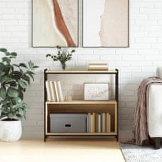 Greatstore sonoma-tölgyszínű műfa és vas könyvespolc 80 x 30 x 78,5 cm