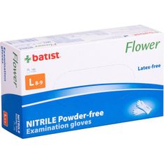 Kesztyű fészek. nitril FLOWER L 100db por nélkül