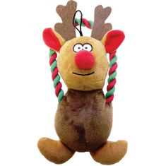 Happy Pet Rope Arms karácsonyi rénszarvas HP plüss+kötél játék