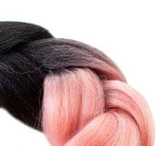 BigBuy Hőálló, formázható szintetikus hajfonat, farsangra, partikra, leánybúcsúra - 60 cm, fekete - rózsaszín ombre (BB-10343)