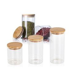 Gömbölyű üveg. 0,65l üveg + bambuszfedél