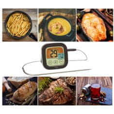 TFA Digitális műanyag + rozsdamentes acél hőmérő hús sütéséhez és grillezéshez