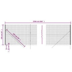 Vidaxl zöld horganyzott acél drótkerítés 1,6 x 25 m 154076