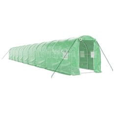 Vidaxl zöld acélvázas melegház 36 m² 18 x 2 x 2 m 3188024