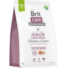 Brit Care Dog Sustainable Junior Junior nagytestű csirke+rovar 3 kg