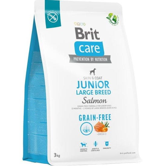 Brit Care Dog Gabonamentes Junior nagytestű lazac 3 kg