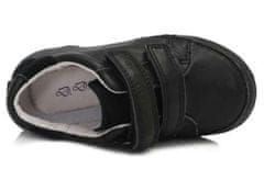 D-D-step Virágos Iskolai lány fekete bőr cipő 34