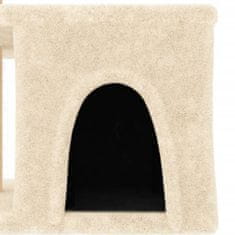Vidaxl krémszínű macskabútor szizál kaparófákkal 48 cm 171786