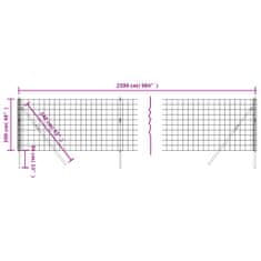 Vidaxl zöld horganyzott acél drótkerítés 1 x 25 m 154089