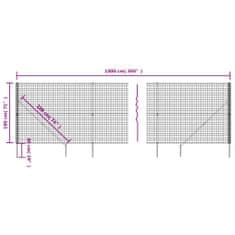 shumee zöld dróthálós kerítés cövekekkel 1,8x10 m