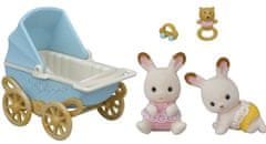 Sylvanian Families Ikrek csokoládé nyulak babakocsival