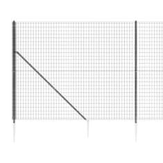 Greatstore antracitszürke dróthálós kerítés cövekekkel 2,2x25 m