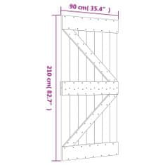 Vidaxl tömör fenyőfa tolóajtó fémszerelék szettel 90 x 210 cm 3203102