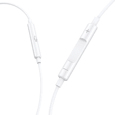 Vipfan Vezetékes sztereó fülhallgató, 3.5 mm, mikrofon, funkció gomb, hangerő szabályzó, M04, fehér (IP036861)