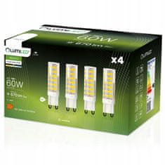 LUMILED 4x LED izzó G9 CAPSULE 7W = 60W 670lm 4000K Semleges fehér 360°