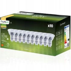 LUMILED 10x Dimmelhető LED izzó GU10 8W = 80W 650lm 3000K Meleg fehér 36°