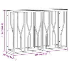 Vidaxl üveg és rozsdamentes acél tálalóasztal 110x30x70 cm 350025