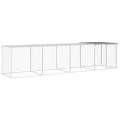 Greatstore világosszürke horganyzott acél tyúkketrec tetővel 403x98x90 cm