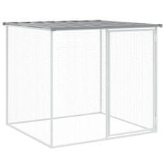 Greatstore világosszürke horganyzott acél tyúkketrec tetővel 603x98x90 cm