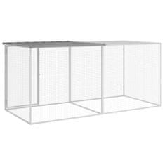 Greatstore világosszürke horganyzott acél tyúkketrec tetővel 203x98x90 cm