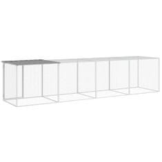 Greatstore világosszürke horganyzott acél tyúkketrec tetővel 403x98x90 cm