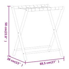 Greatstore bambusz bőröndtartó 68,5 x 38 x 58 cm