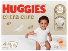 4x HUGGIES Extra Care 4 eldobható pelenka (8-14 kg) 33 db