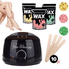 Pro-Wax Pro-Wax 100 gyantázó szett - 300 g gyantával és 10 db spatulával - Fekete