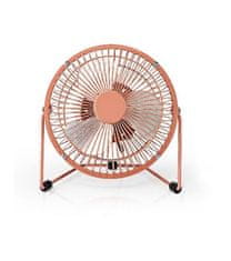 Nedis FNDK1PK15- Asztali ventilátor | USB tápegység | Átmérő: 15 cm | 3 W | 1 sebesség | Vintage Pink