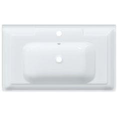 Vidaxl fehér négyszögletű kerámia fürdőszobai mosdókagyló 81x48x23 cm 153706