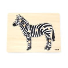 Viga Gyerekeknek szóló fa kirakó Montessori Zebra