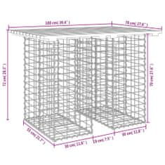 Greatstore tömör duglászfenyő gabion kerti pad 100x70x72 cm