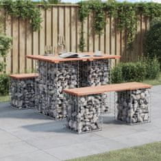 Greatstore tömör duglászfenyő gabion kerti pad 100x70x72 cm