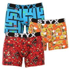 Styx 3PACK férfi boxeralsó hosszú arti sport gumi több színben (3U12914) - méret XL