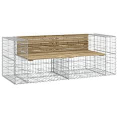 Greatstore tömör impergnált fenyőfa gabion kerti pad 184x71x65,5 cm