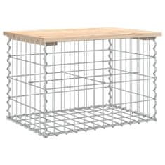 Greatstore tömör fenyőfa gabion kerti pad 63x44x42 cm