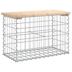 Greatstore tömör fenyőfa gabion kerti pad 63x31,5x42 cm