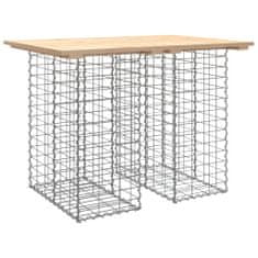 Greatstore tömör fenyőfa gabion kerti pad 100x70x72 cm