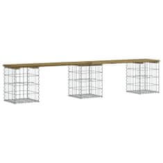 Greatstore impregnált fenyőfa gabion kerti pad 203 x 31 x 42 cm