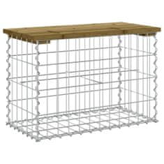 Greatstore tömör impergnált fenyőfa gabion kerti pad 63 x 31,5 x 42 cm