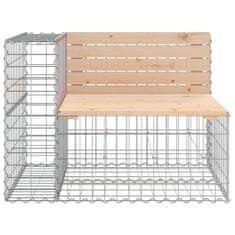 Greatstore tömör fenyőfa gabion kerti pad 184x71x65,5 cm