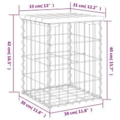 Greatstore tömör duglászfenyő gabion kerti pad 33x31x42 cm