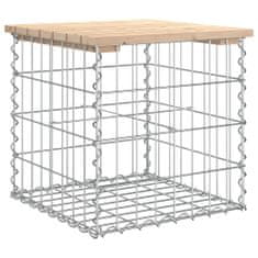 Greatstore tömör fenyőfa gabion kerti pad 43x44x42 cm