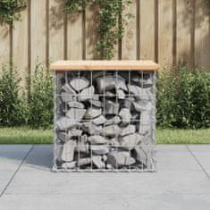 Greatstore tömör fenyőfa gabion kerti pad 43x44x42 cm