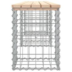 Greatstore tömör fenyőfa gabion kerti pad 203x31x42 cm