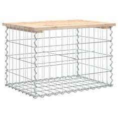 Greatstore tömör fenyőfa gabion kerti pad 63x44x42 cm